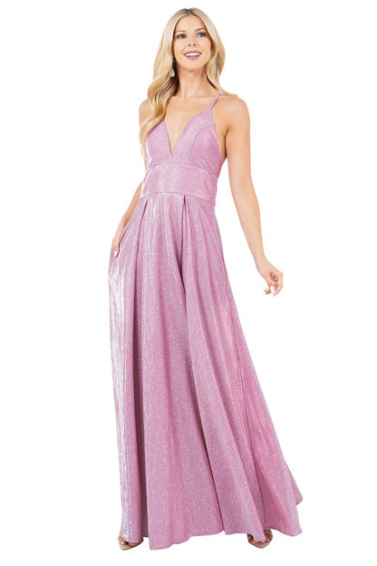 SPARK GLITTER MAXI COCKTAIL DRESS