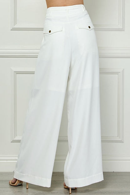 Self Band Tie Wide Pants