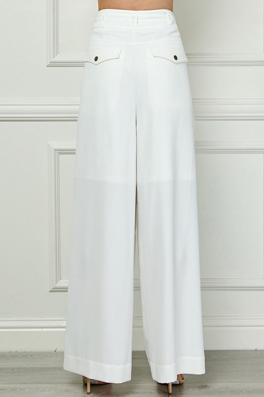 Self Band Tie Wide Pants