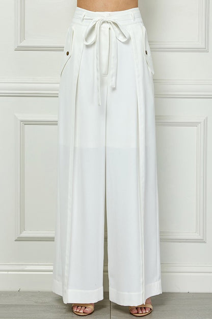 Self Band Tie Wide Pants