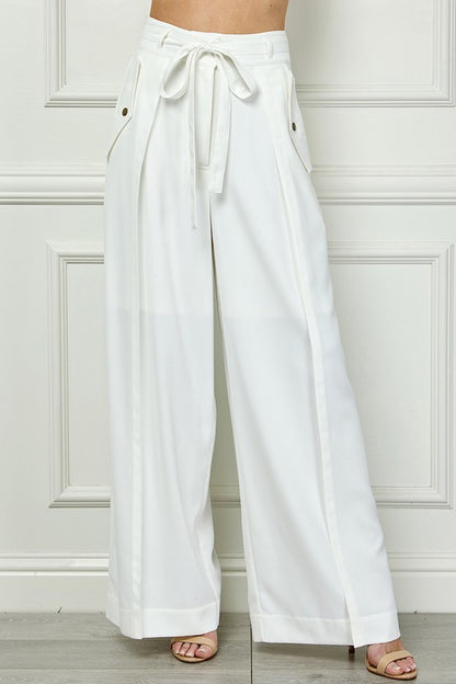 Self Band Tie Wide Pants