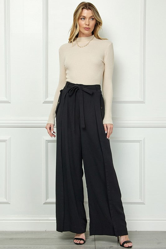 Self Band Tie Wide Pants