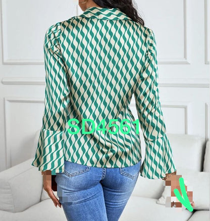 GREEN PRINTED SHIRT