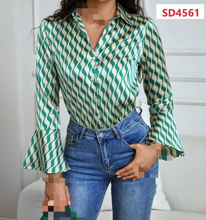 GREEN PRINTED SHIRT