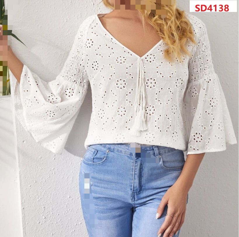 EMBROIDERED LONG SLEEVE TOP