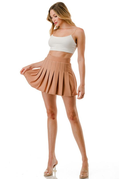 PLEATED MINI SKORT