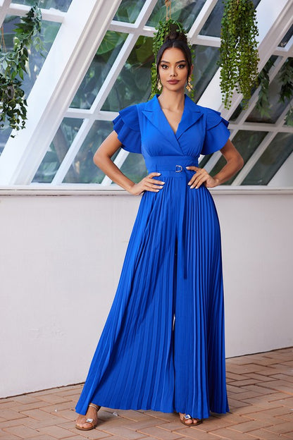 PLEATED BUFF SLEEVES JUMPSUIT