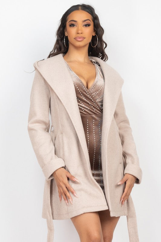 WAIST TIE WARP COAT