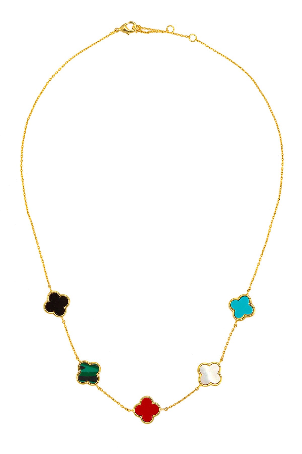 GOLD DIPPED Five Clover Necklace 16"(L)