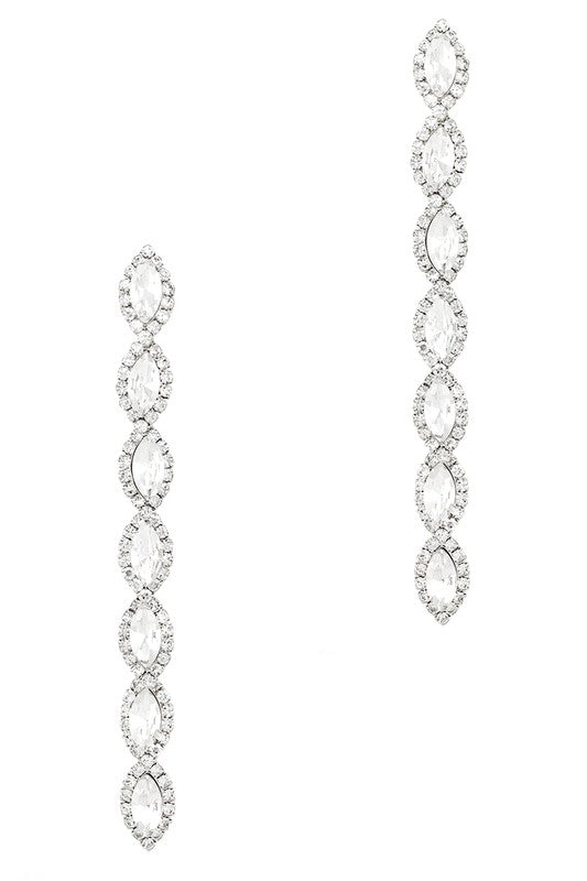 Rhinestone Oval Dangle Earring