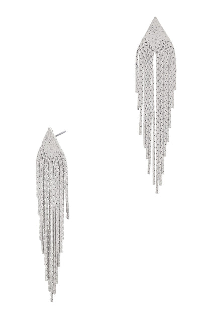 Metal Triangle Tassel Earring