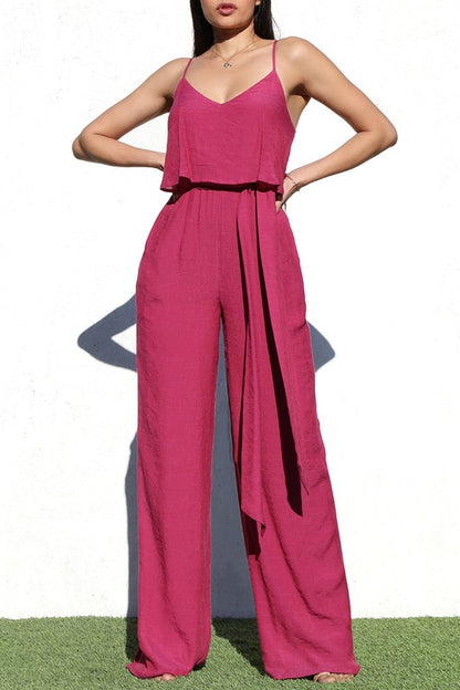 CAMI LAYERED WOVEN JUMPSUIT