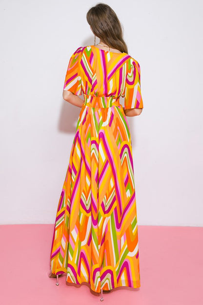 PRINTED WOVEN MAXI DRESS