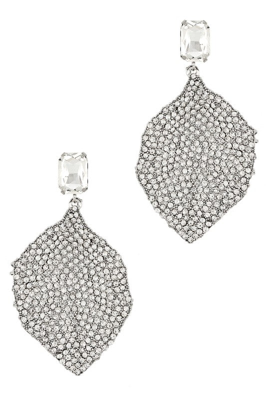 Square Diamond and Leaf shape Earring