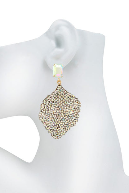 Square Diamond and Leaf shape Earring