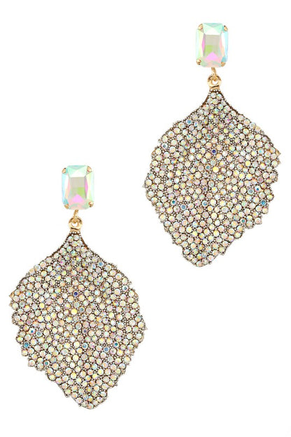 Square Diamond and Leaf shape Earring