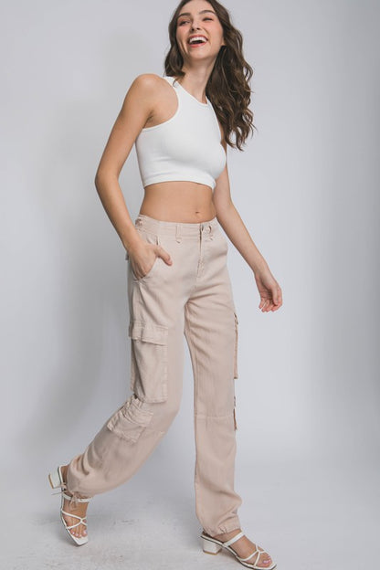 LONG CARGO PANTS WITH SIDE POCKETS