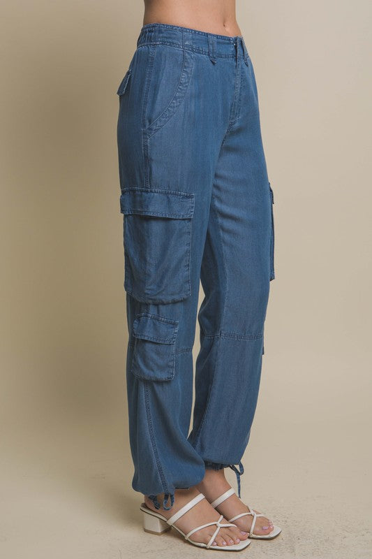 LONG CARGO PANTS WITH SIDE POCKETS