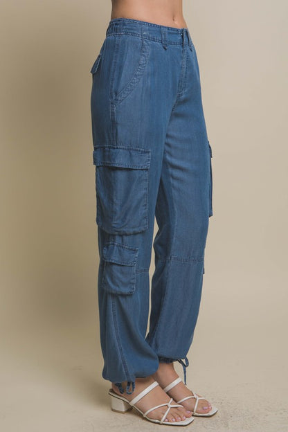 LONG CARGO PANTS WITH SIDE POCKETS