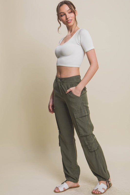 LONG CARGO PANTS WITH SIDE POCKETS