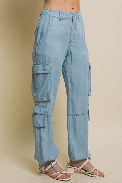 LONG CARGO PANTS WITH SIDE POCKETS