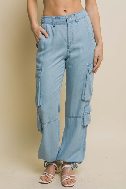 LONG CARGO PANTS WITH SIDE POCKETS