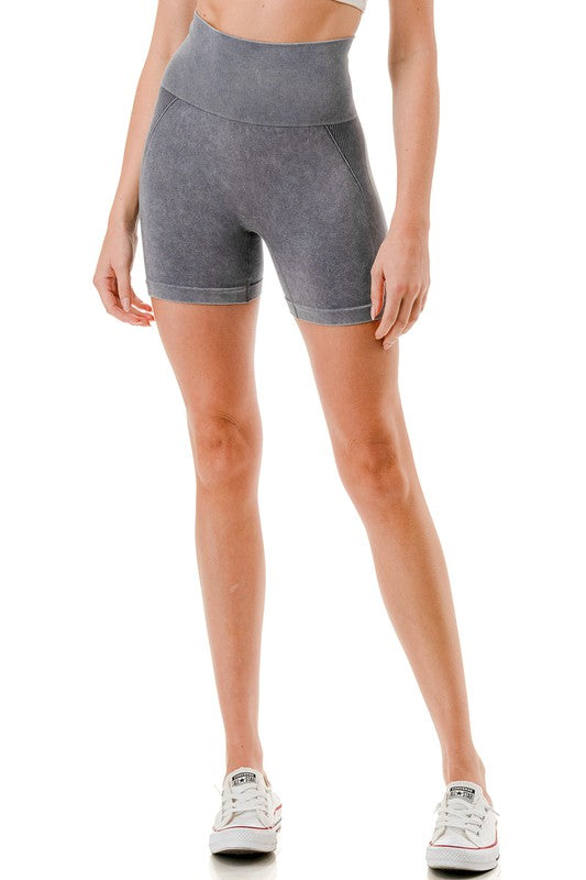 MINERAL WASH BUTT LIFT SHORTS