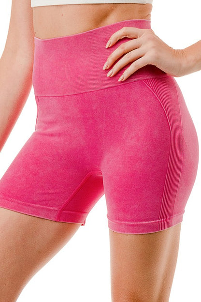 MINERAL WASH BUTT LIFT SHORTS