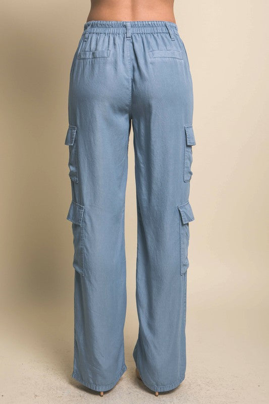 FULL-LENGTH TENCEL CARGO PANTS