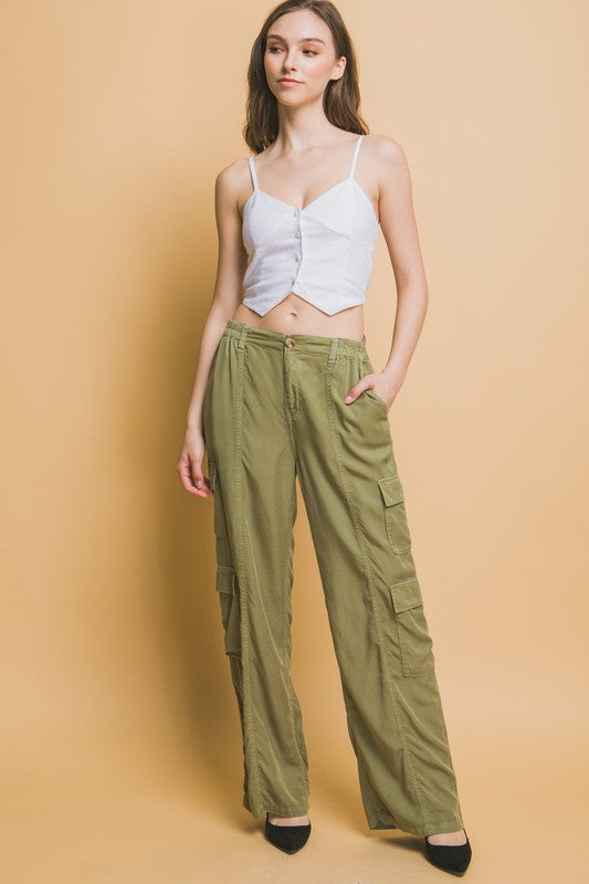 FULL-LENGTH TENCEL CARGO PANTS