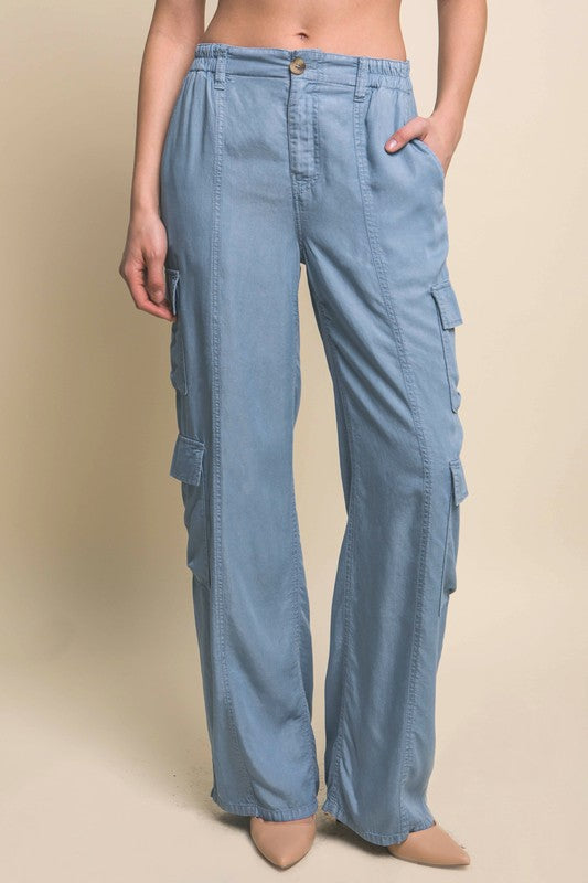 FULL-LENGTH TENCEL CARGO PANTS