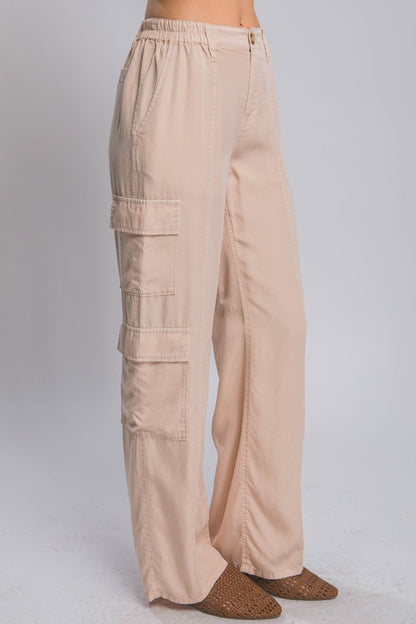 FULL-LENGTH TENCEL CARGO PANTS