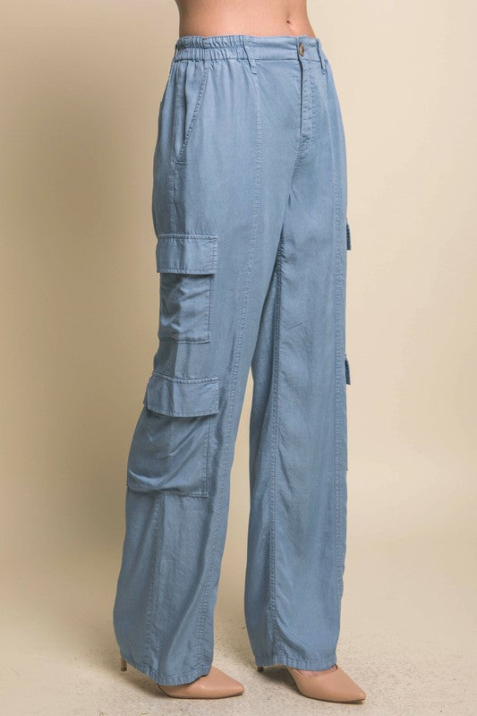 FULL-LENGTH TENCEL CARGO PANTS