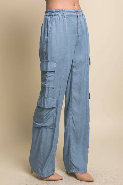 FULL-LENGTH TENCEL CARGO PANTS