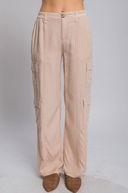 FULL-LENGTH TENCEL CARGO PANTS