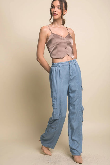 FULL-LENGTH TENCEL CARGO PANTS