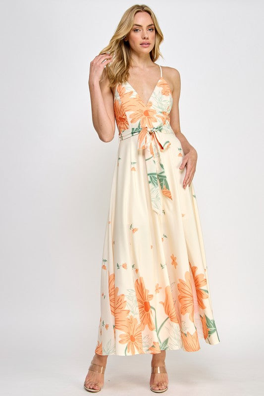 FLORAL PRINT MAXI DRESS