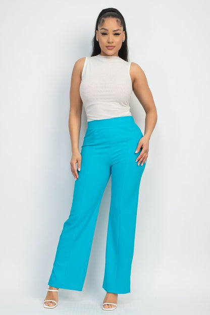 WIDE LEG CASUAL SLIT PANTS