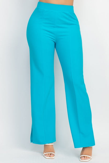 WIDE LEG CASUAL SLIT PANTS