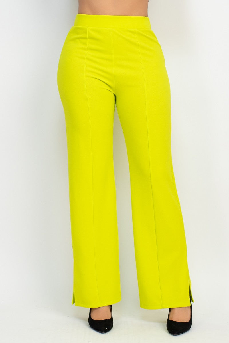 WIDE LEG CASUAL SLIT PANTS