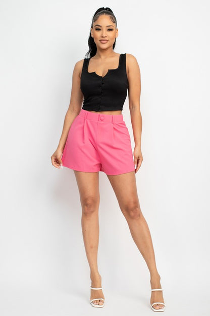 ELASTIC FLARE SHORTS