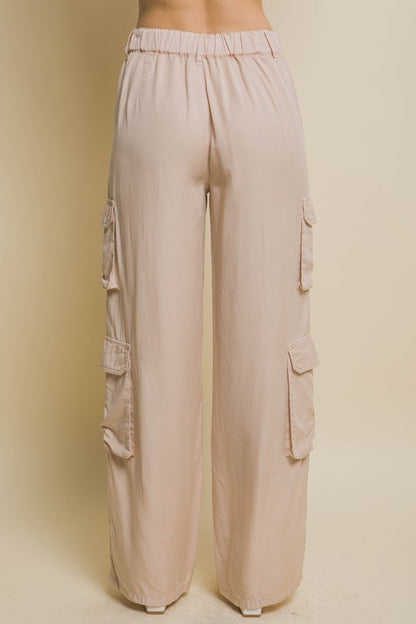 TENCEL ANKLE LENGTH CARGO PANTS