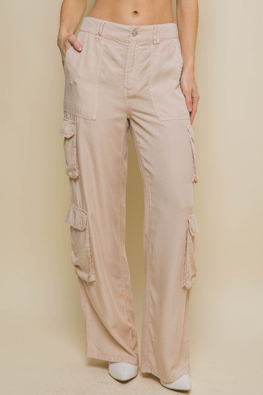 TENCEL ANKLE LENGTH CARGO PANTS