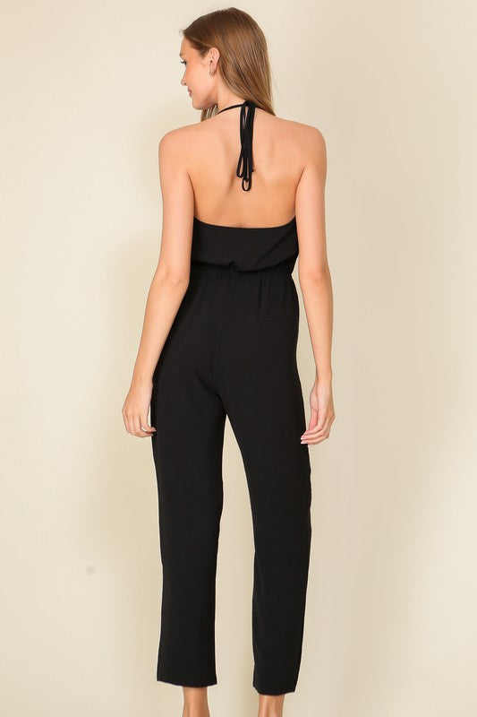 Brooklyn Airflow Halter Surplice Jumpsuit