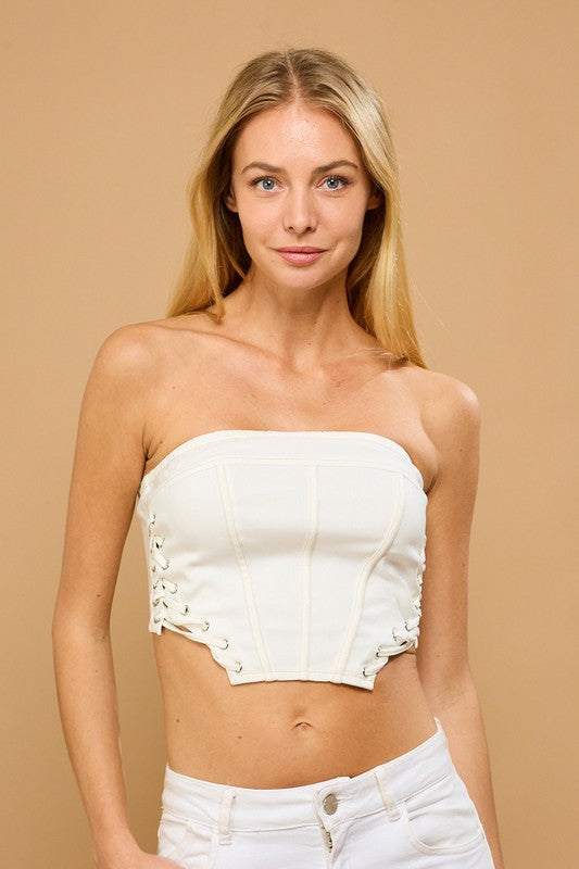 SIDE LACE UP TUBE TOP