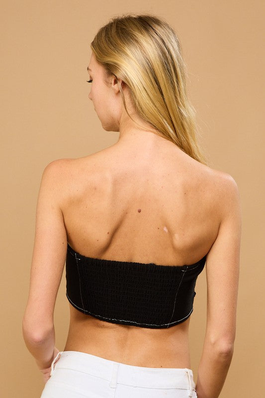 SIDE LACE UP TUBE TOP