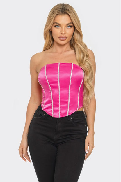 RHINESTONE CORSET TOP