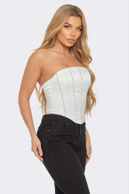 RHINESTONE CORSET TOP