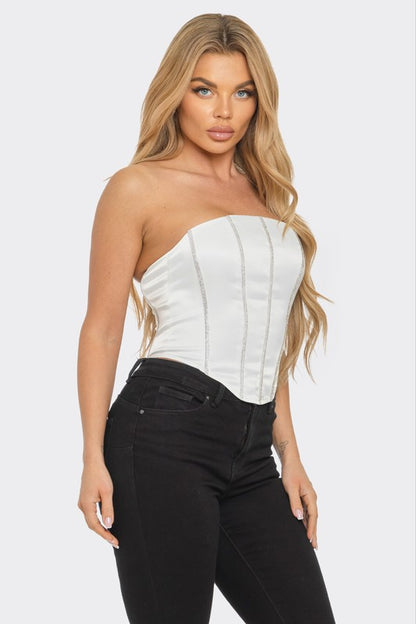 RHINESTONE CORSET TOP