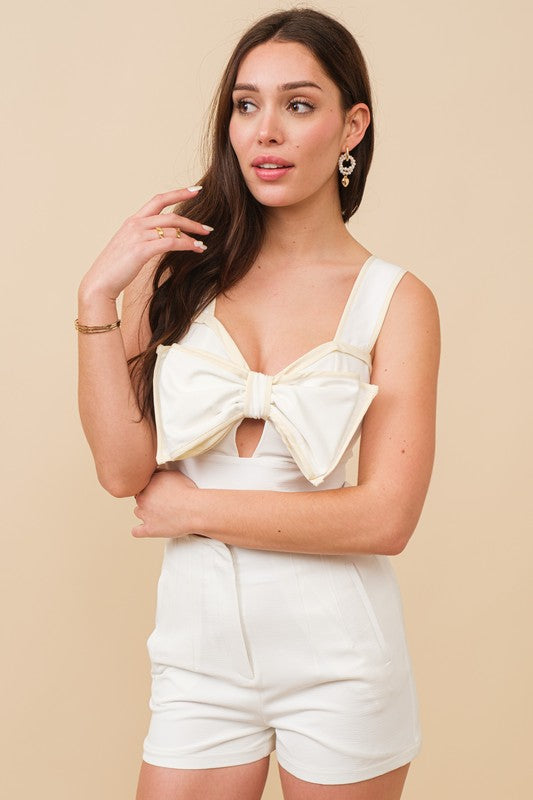 Contrast trim two piece romper